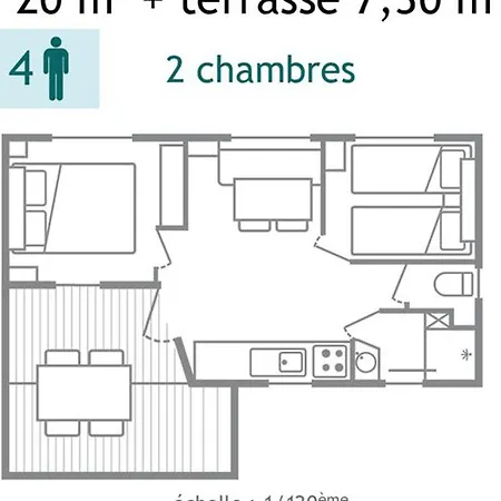 Mobil-home 4 Pers Avec Terrasse A - Api-1-52-574 *