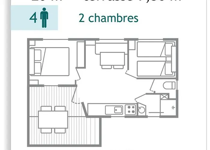 Mobil-home 4 Pers Avec Terrasse A - Api-1-52-574 *
